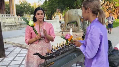 temple prayer ceremony in thailand