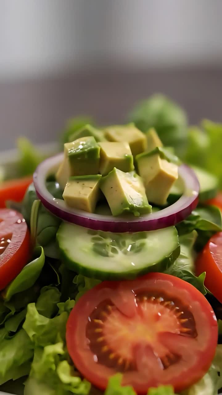 Frisk Sund Salat på Sløret Baggrund