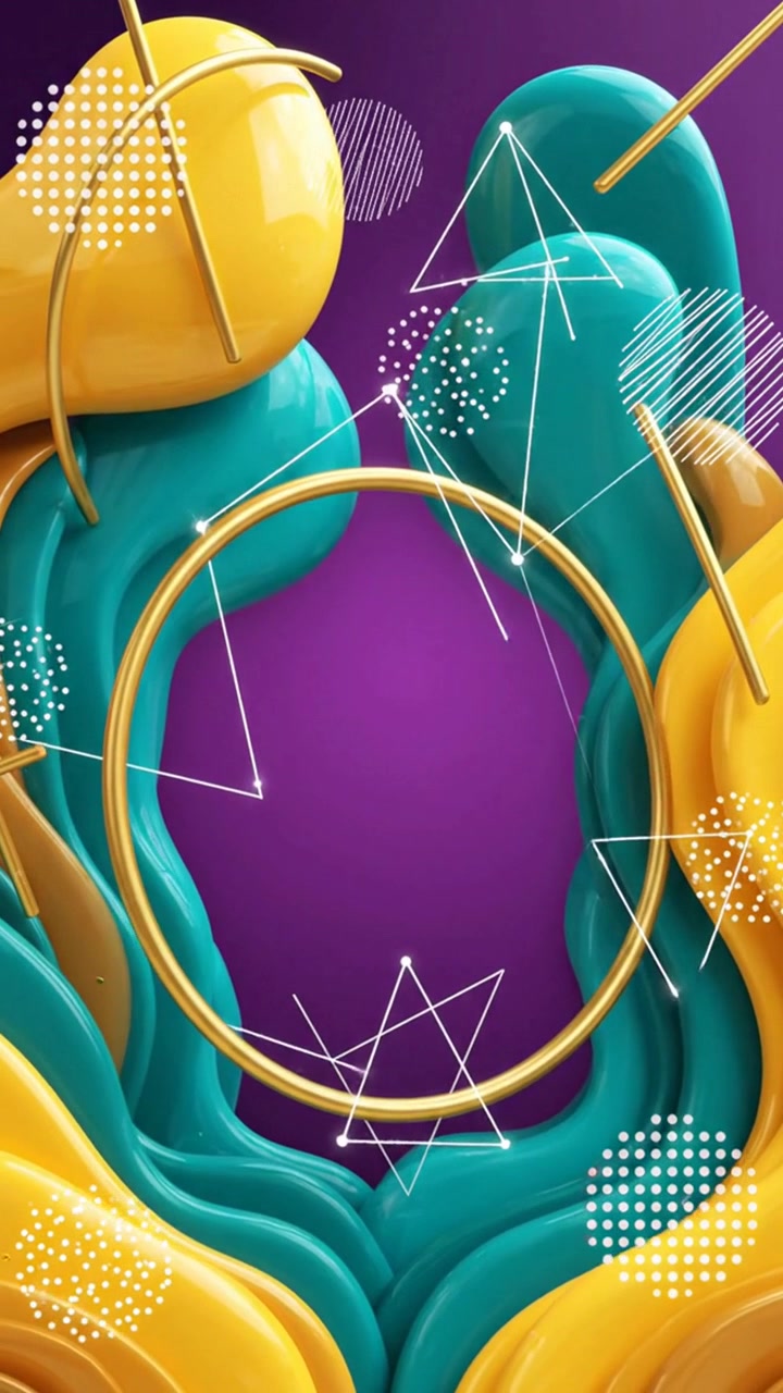 Abstract colorful fluid shapes animation background