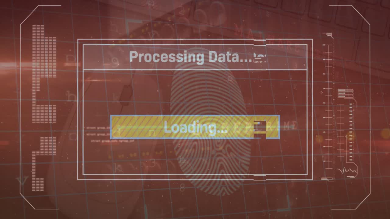 지문 및 락 아이콘을 통해 데이터 처리의 애니메이션