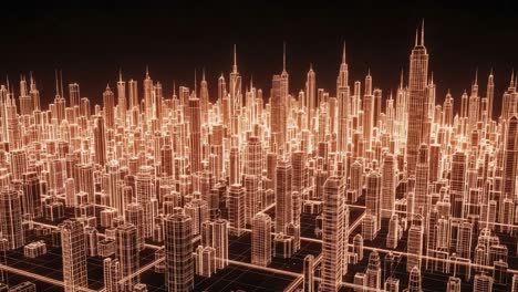 a stunning digital visualization of a futuristic cityscape: a glimpse into an intricate neon world of architecture and innovation
