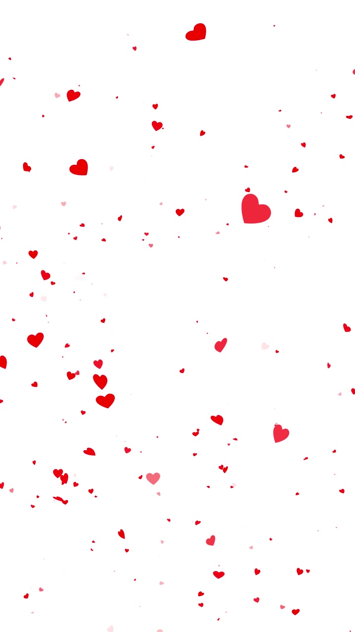 Sovrapposizione cuore romantico bianco con coriandoli rossi e rosa fluttuanti, spazio per testo pulito e morbido.