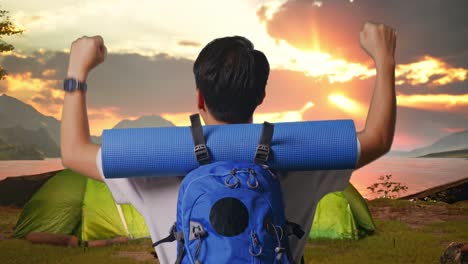 Happy Camper at Sunset