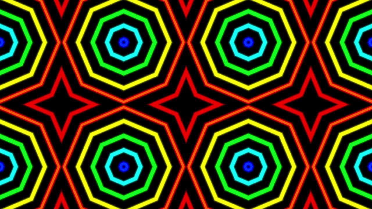 Neon geometric pattern illumination animation motion graphics
