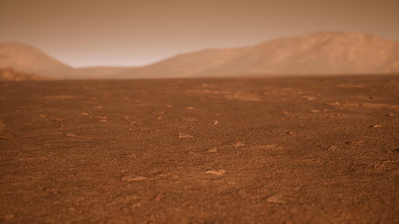 Fantastico paesaggio marziano in tonalità arancioni arrugginite
