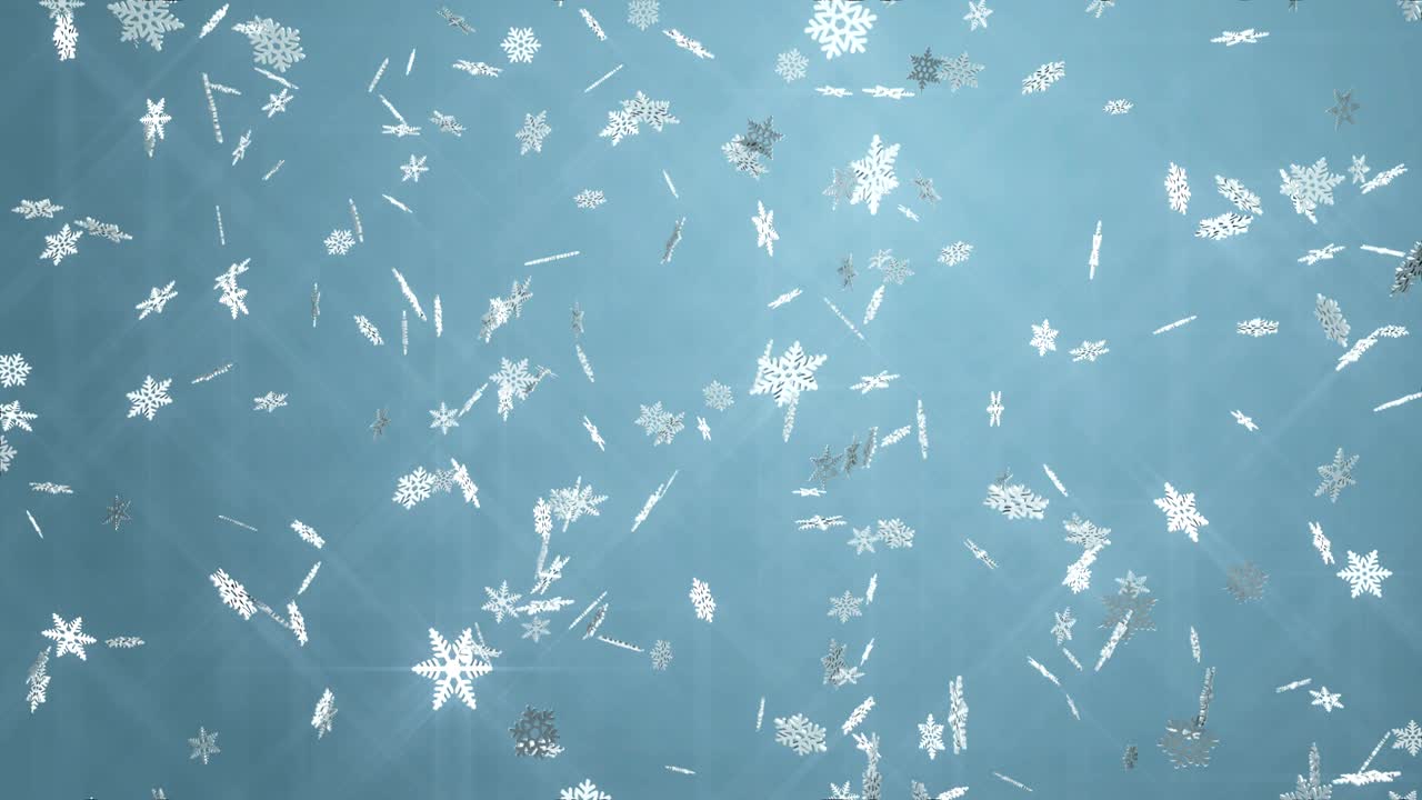 copos de nieve cayendo sobre un fondo gris.