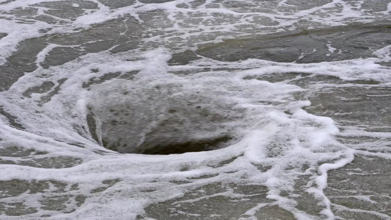 View of natural whirlpool in water