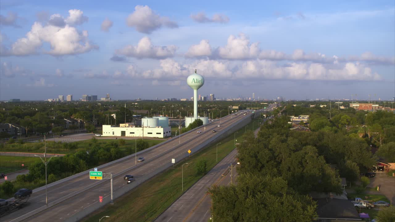 Aerial Footage of Alief Houston Water Tank and Surrounding Neighborhood