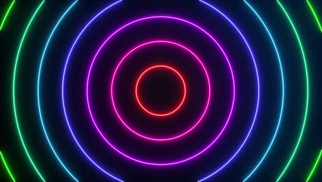 efecto de neón círculo de onda de movimiento de bucle. vídeo de fondo abstracto bucle sin costuras.