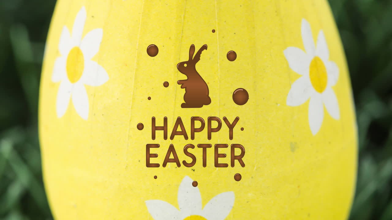 Animazione di un uovo di Pasqua e testo 'Buona Pasqua'