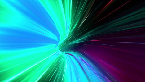 wormhole through time and space, warp through science fiction. abstract jump in space in hyperspace. flying through colorful multicolored data tunnel. seamless loop, 3d animation in 4k