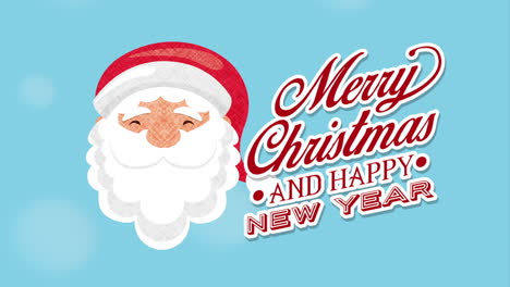 happy merry christmas card with santa claus head