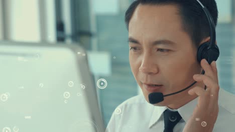 customer support call center provide data with envisional graphic