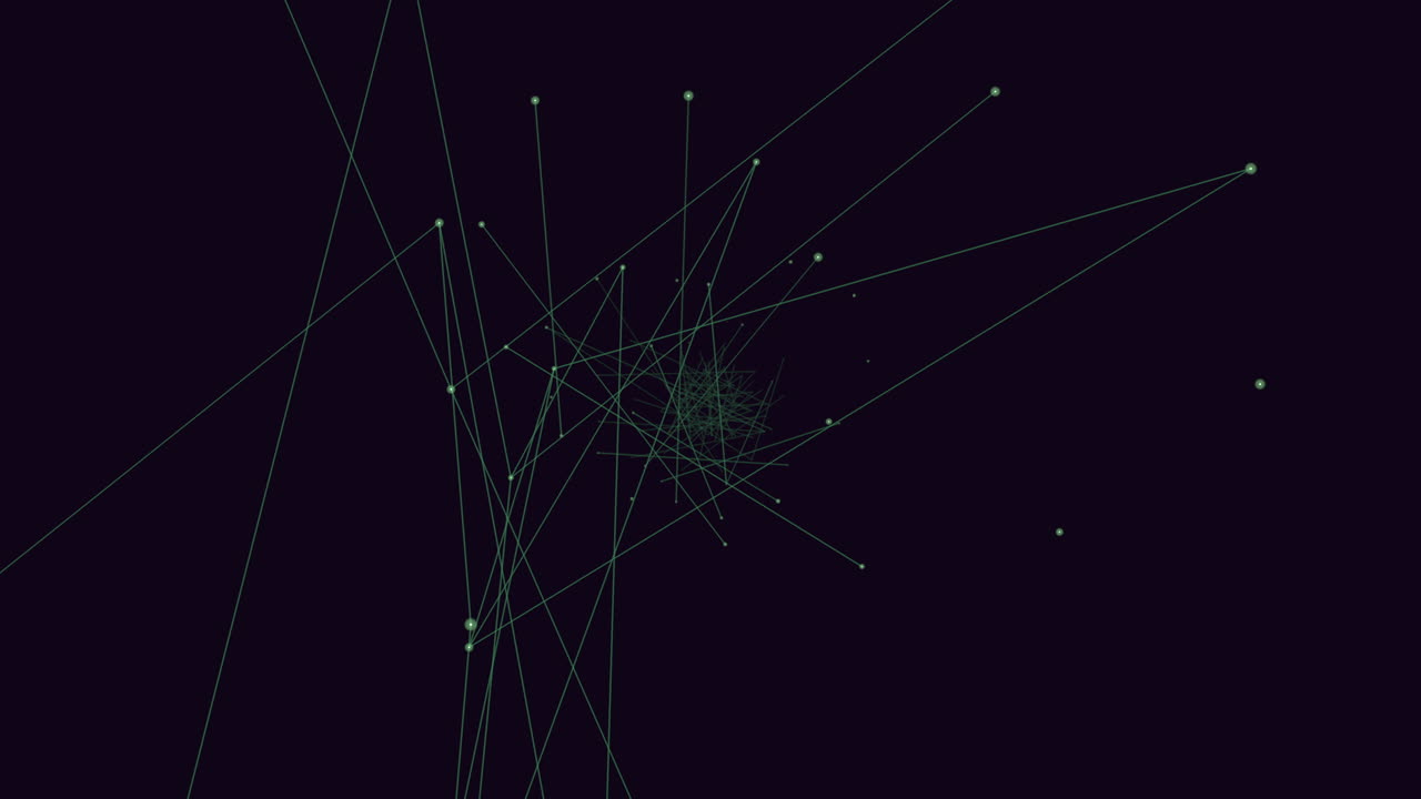 Interconnected network of lines and dots forming a web-like structure