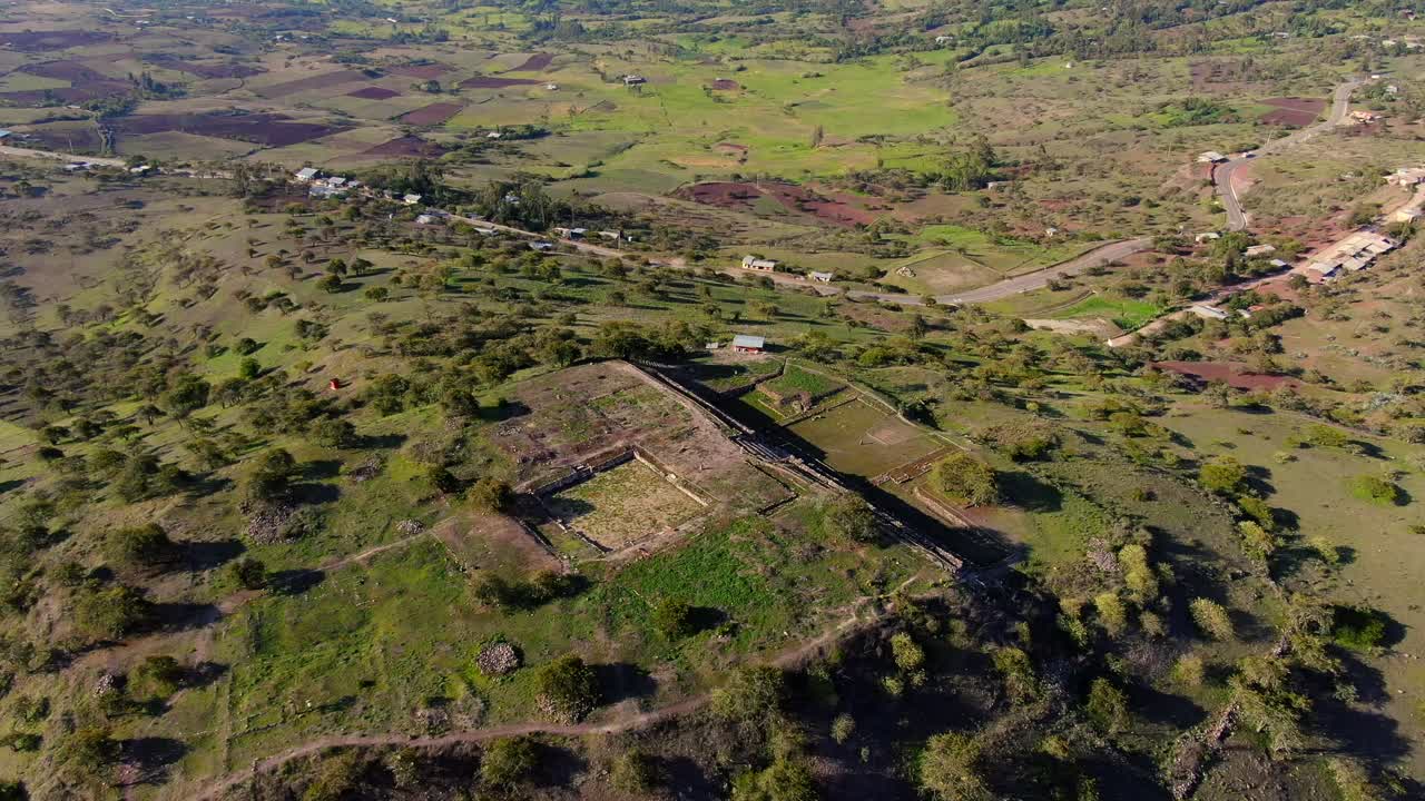 kuntur wasi 역사적인 잉카 고고학 유적지 위의 공중 360도, 페루