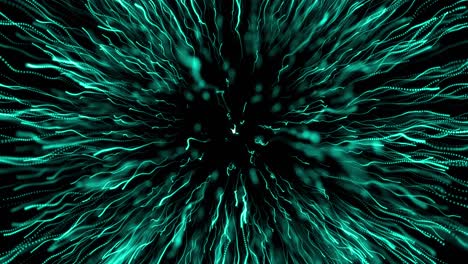 Animation-of-green-fireworks-exploding-on-black-background