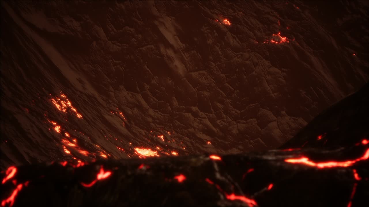 lava fundida roja y vibrante que fluye sobre un campo de lava gris y una tierra rocosa brillante