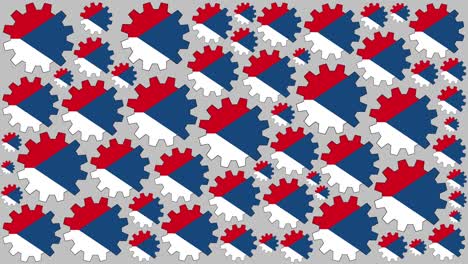 bandera de la república checa engranajes girando fondo