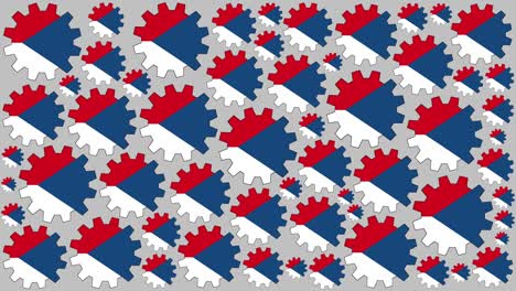 czech republic flag gears spinning background