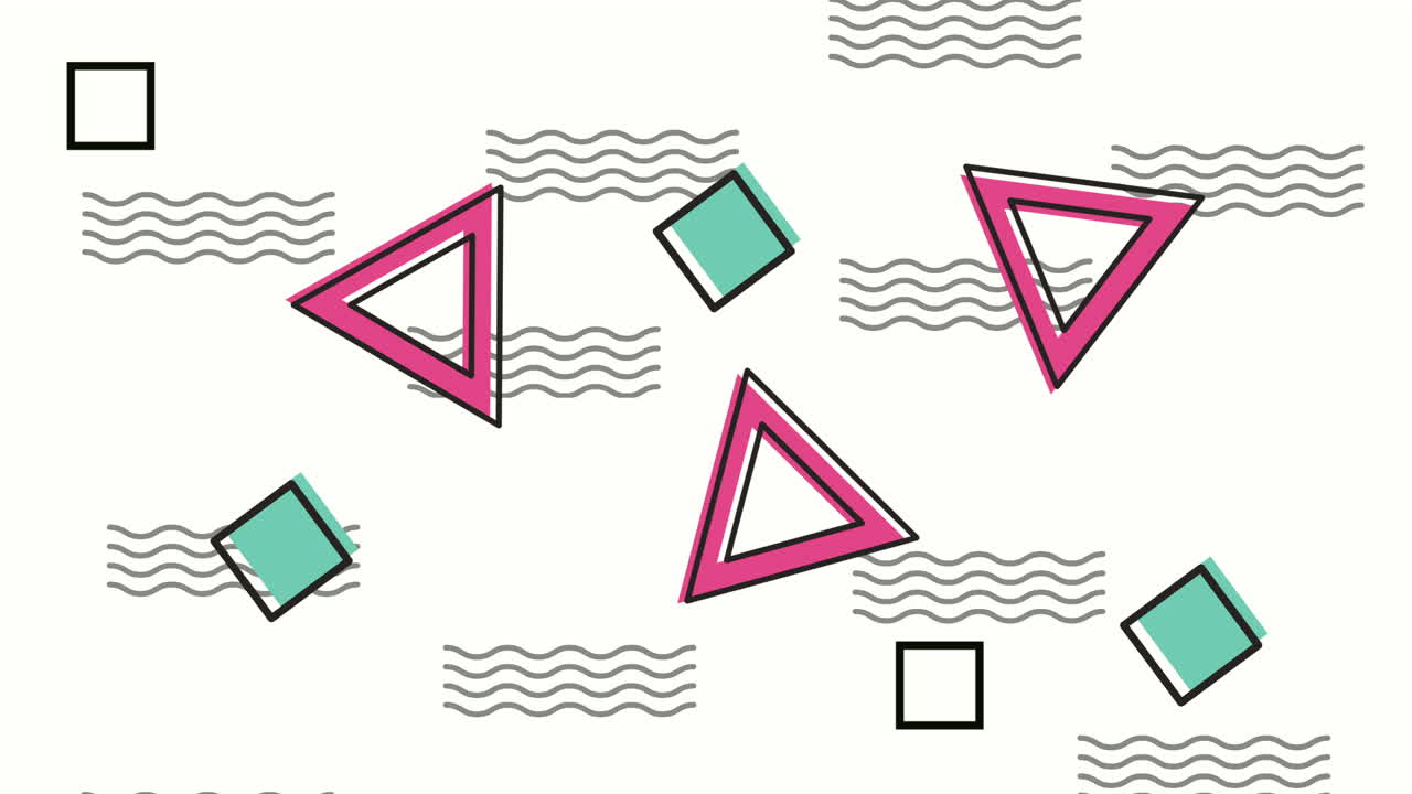 colores y figuras geométricas en animación de fondo blanco