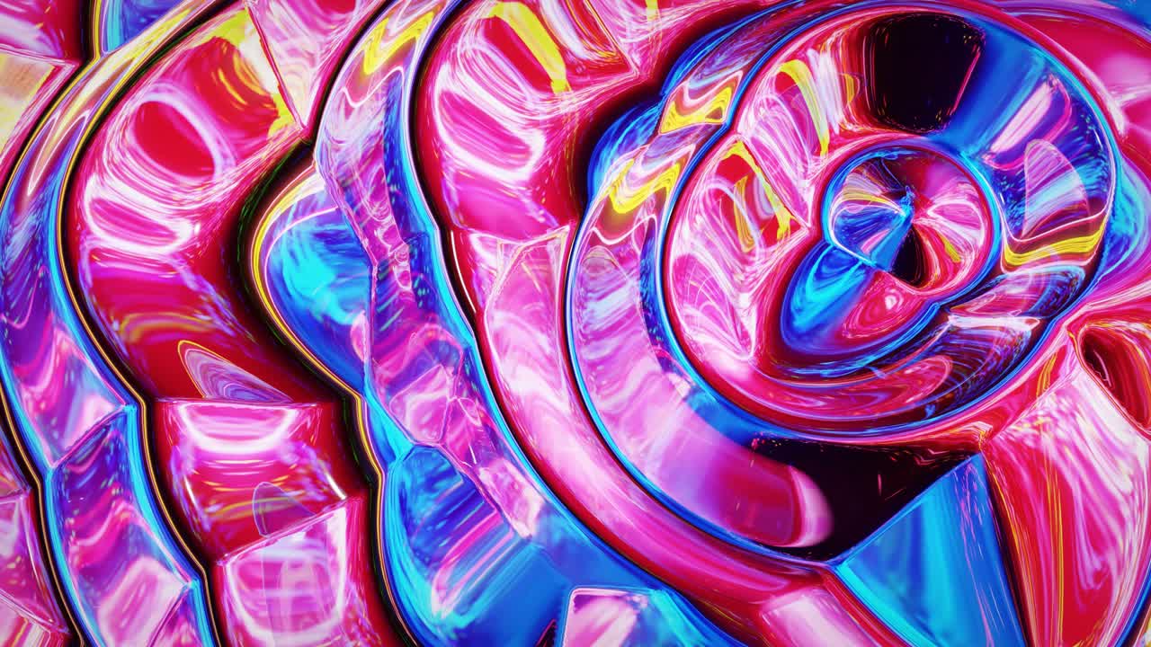 은 추상적인 iridescent 액체 배경, 모양, 그라디언트 색상 및 흐름 파동이있는 액체의 아름다운 파동 유리 표면, 부드러운 부드러운 애니메이션으로 창의적인 밝은 bg.