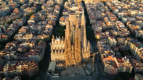 aerial view of sagrada familia cathedral. catalonia, spain