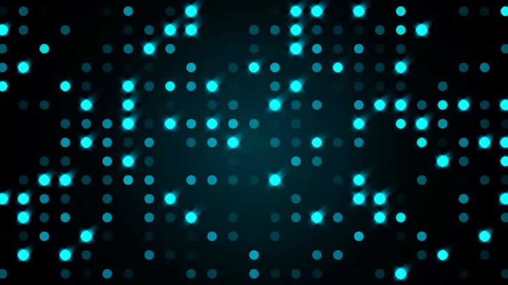 Rows of glitter glamour particles lights with random switch on, computer generated night club background
