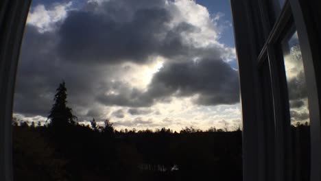 cloudy sky timelapse from window