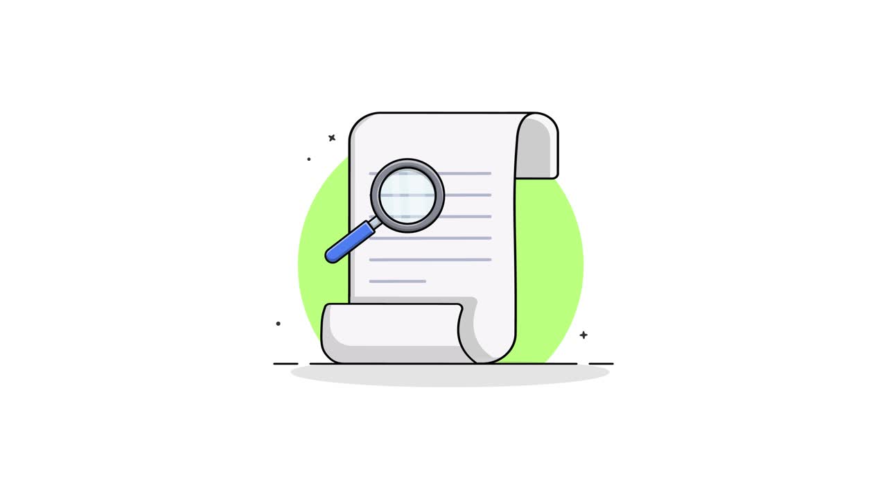 Magnifying Glass Inspecting a Document Animation