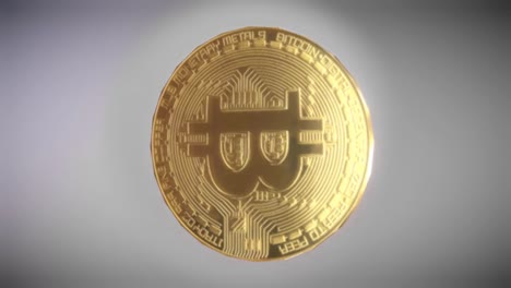 Moneda-De-Bitcoin-Girando-En-Animación-De-Criptomoneda-De-Aire