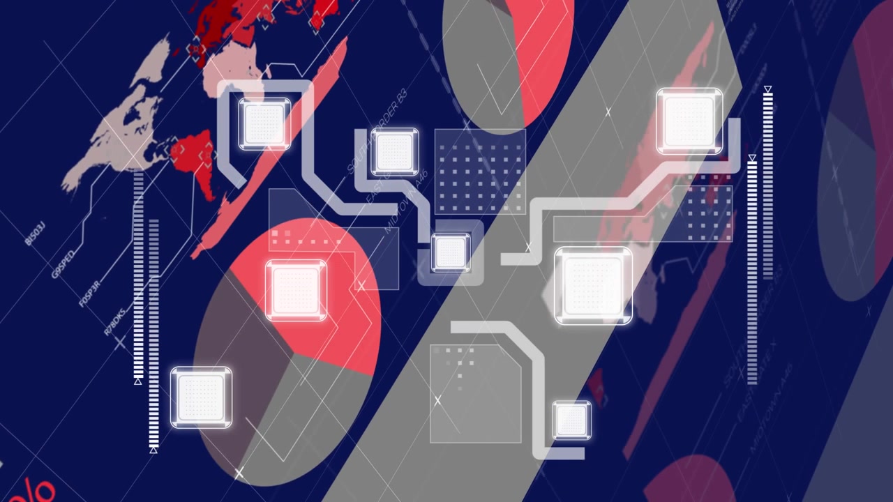 Animation of data processing over shapes