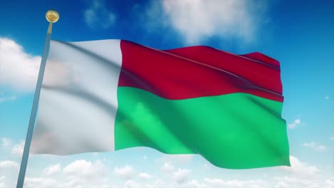4k bandera muy detallada de madagascar en bucle