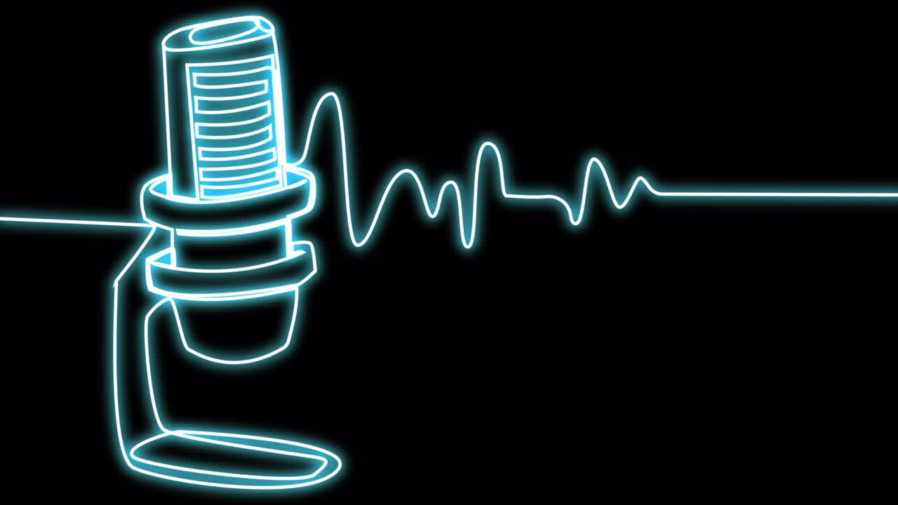 스트리머의 네온 마이크가 단일 선으로