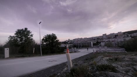 Person-being-abducted-by-aliens-in-UFO-on-abandoned-road