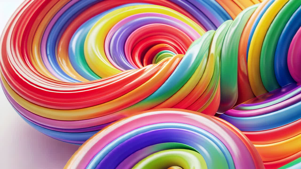Vibrant Rainbow Swirls Abstract Background