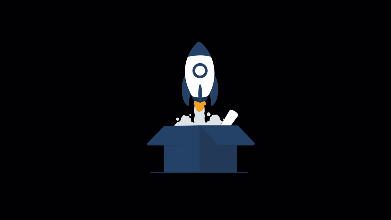 Animated Rocket Launching from a Box Concept