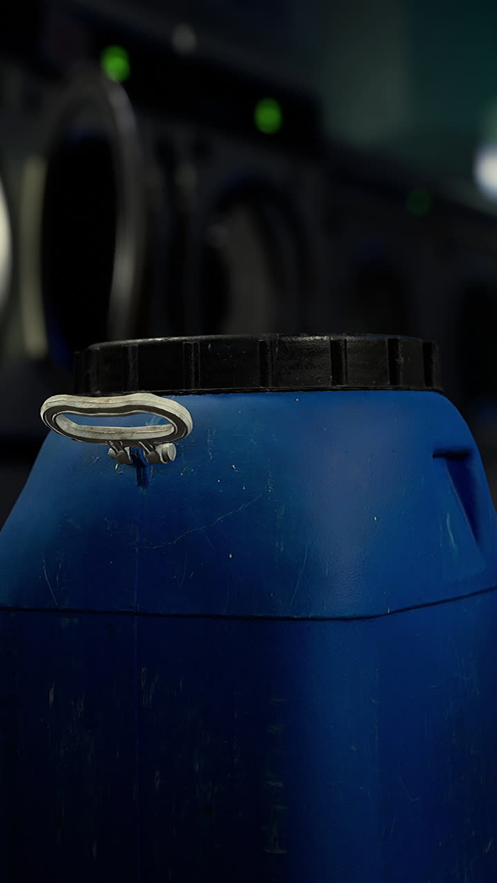 파란색 세탁제 용기