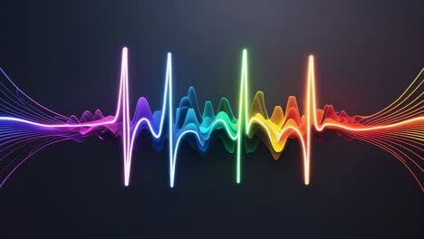 vibrant abstract sound waves and heartbeats