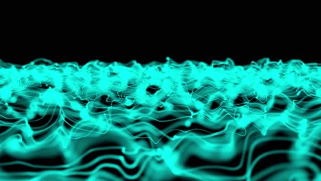 abstract blue green waves flowing along the screen for text, title or copy space animation or background layer