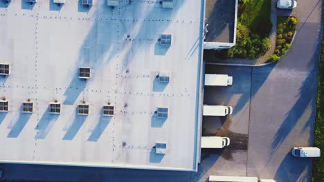 aerial view of goods warehouse