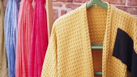 yellow kimono with scarves