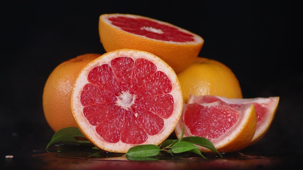 Ripe grapefruit with cool steam.