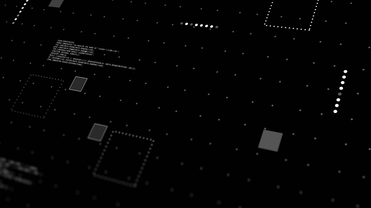 animación del procesamiento de datos financieros sobre un fondo negro