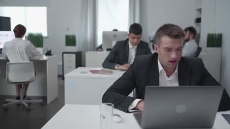 working day at the office, people are involved in work