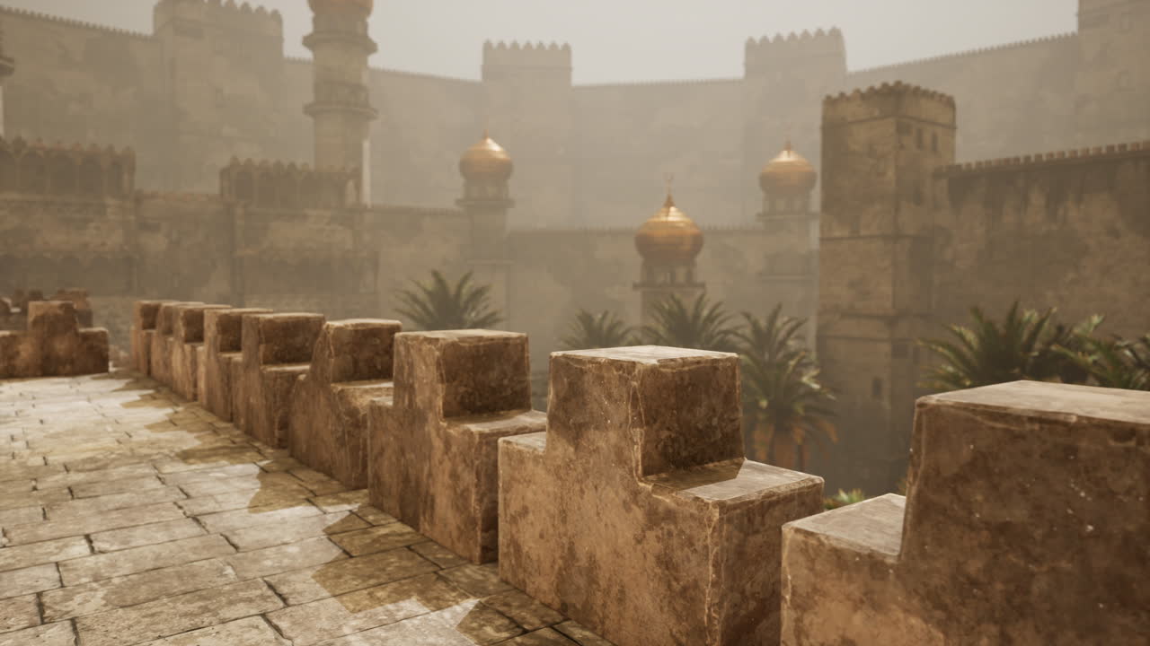 explorando las antiguas murallas de la ciudad en el sitio histórico oriental al anochecer