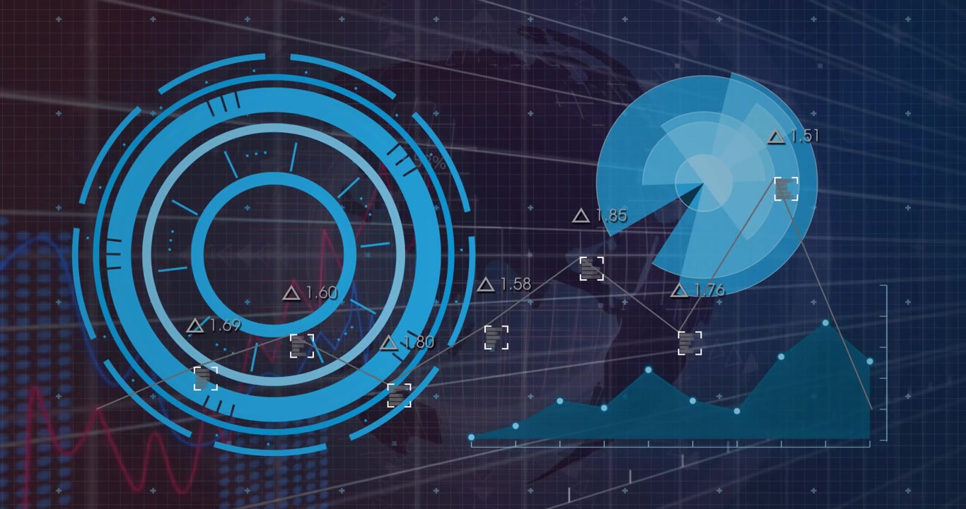 Animation of data processing over globe
