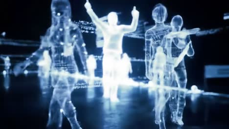 digital people in a futuristic environment