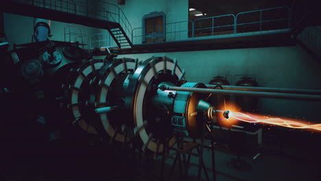 advanced technology powering research in a scientific facility during nighttime
