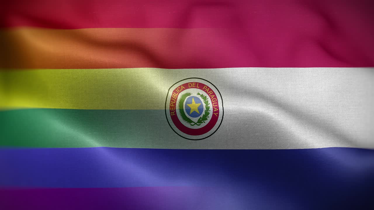 Sfondo in loop Bandiera LGBT del Paraguay 4K
