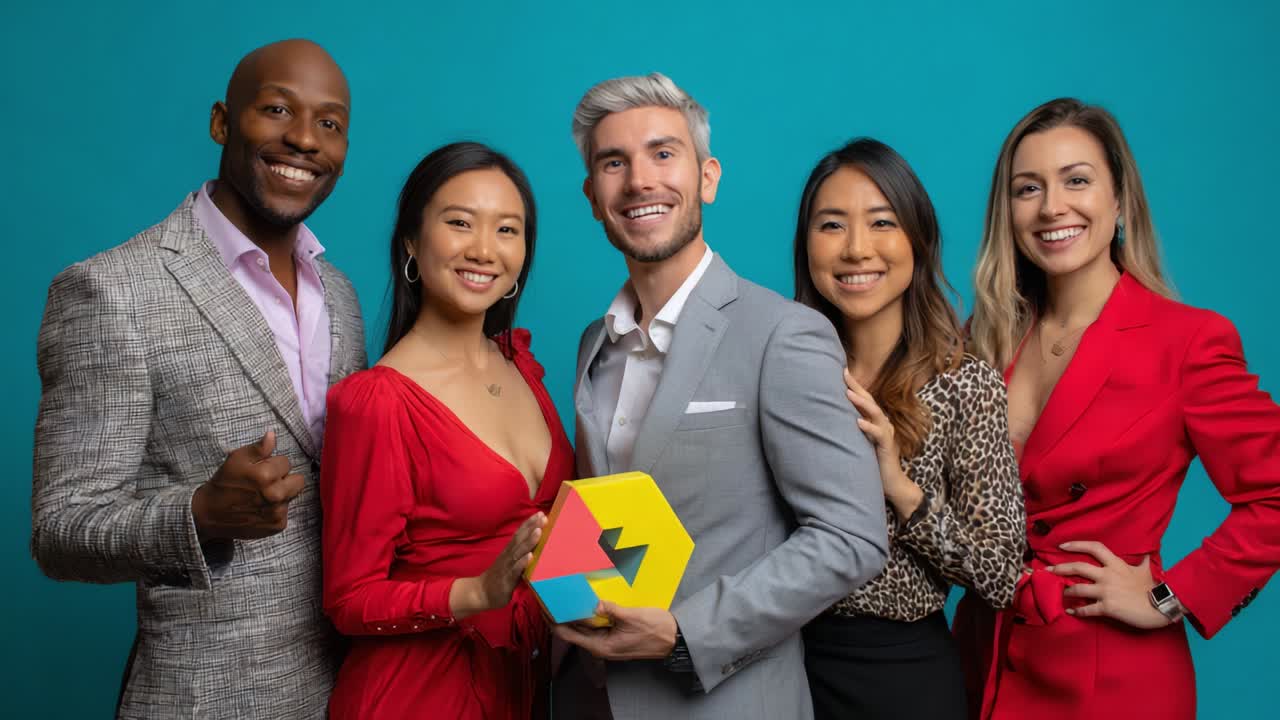 Grupo de empresarios sonrientes